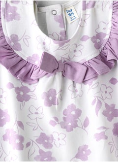 Tiny Hug Floral Ruffle Trim Onesie for Babies  - Image 3