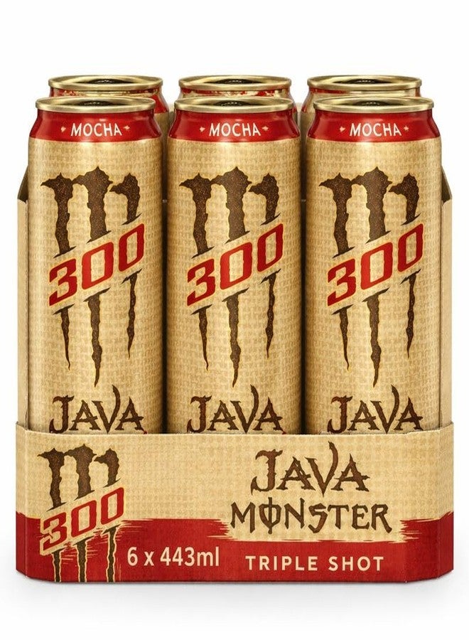 Monster Java 300 Triple Shot Mocha Coffee Drink (Pack Of 6) - 443ml Can By COUGAR | High Caffeine Energy | Rich Mocha Coffee with Chocolate Notes | Ready to Drink Energy Beverage | Boost, Focus & Performance - (Imported-USA) - Image 1