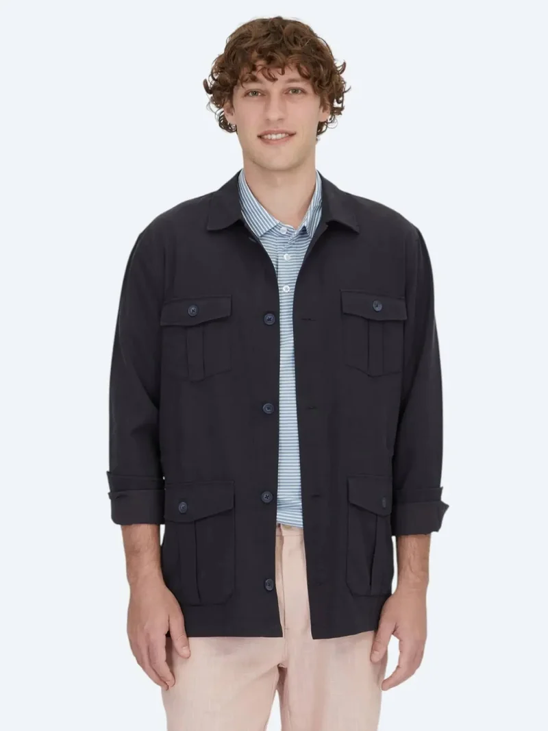 Kip Navy Blue Overshirt