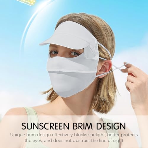 PALAY Full Face Sun Mask for Women, UPF 50+ Face Cover with Detachable Brim, Reusable Summer Cooling Face Mask for Cycling, Golfing (Green - Full Face) - Image 5