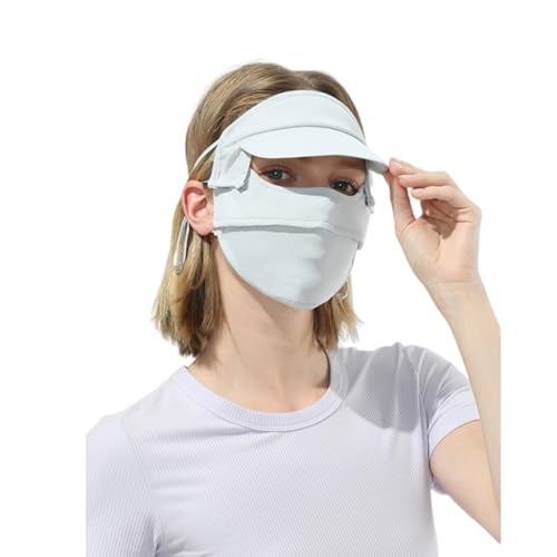 PALAY Full Face Sun Mask for Women, UPF 50+ Face Cover with Detachable Brim, Reusable Summer Cooling Face Mask for Cycling, Golfing (Green - Full Face) - Image 1