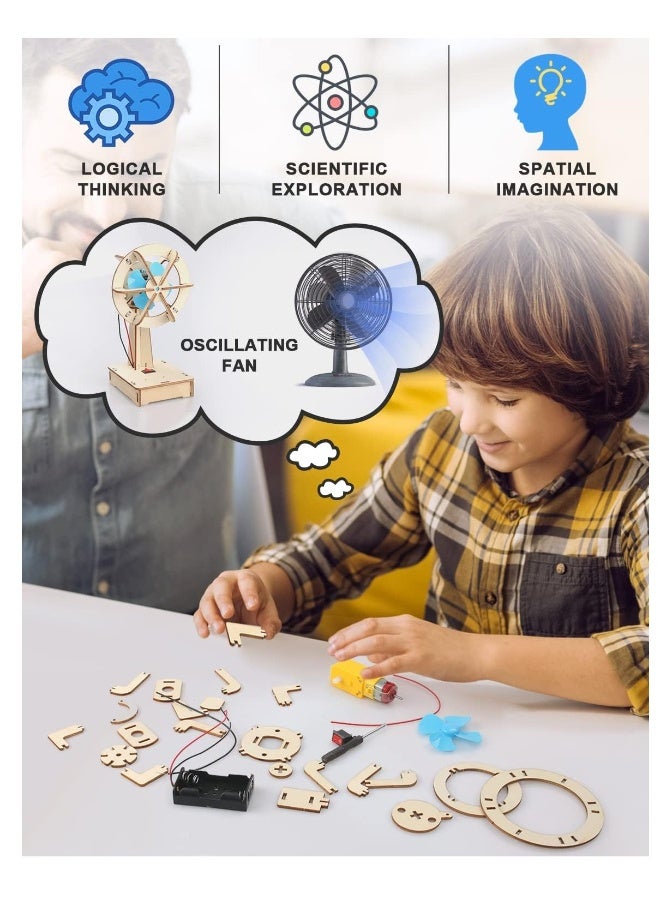 مجموعة STEM 4 في 1، مشاريع STEM للأطفال من 8 إلى 12 سنة، تجميع ألغاز خشبية ثلاثية الأبعاد، ألعاب بناء، مجموعة نموذج علمي تعليمي، هدية للأولاد والبنات من 8 إلى 12 سنة، 4 قطع - Image 4