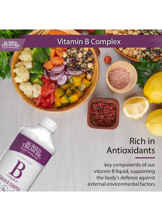 Buried Treasure B Complete - 16 Fl oz, All 8 B Vitamins with Methylated B12 & Methylfolate, Biotin, B1, B2, B6, Antioxidant Support, Liquid & Sugar-Free, B complex vitamins for Women & Men. - Image 5