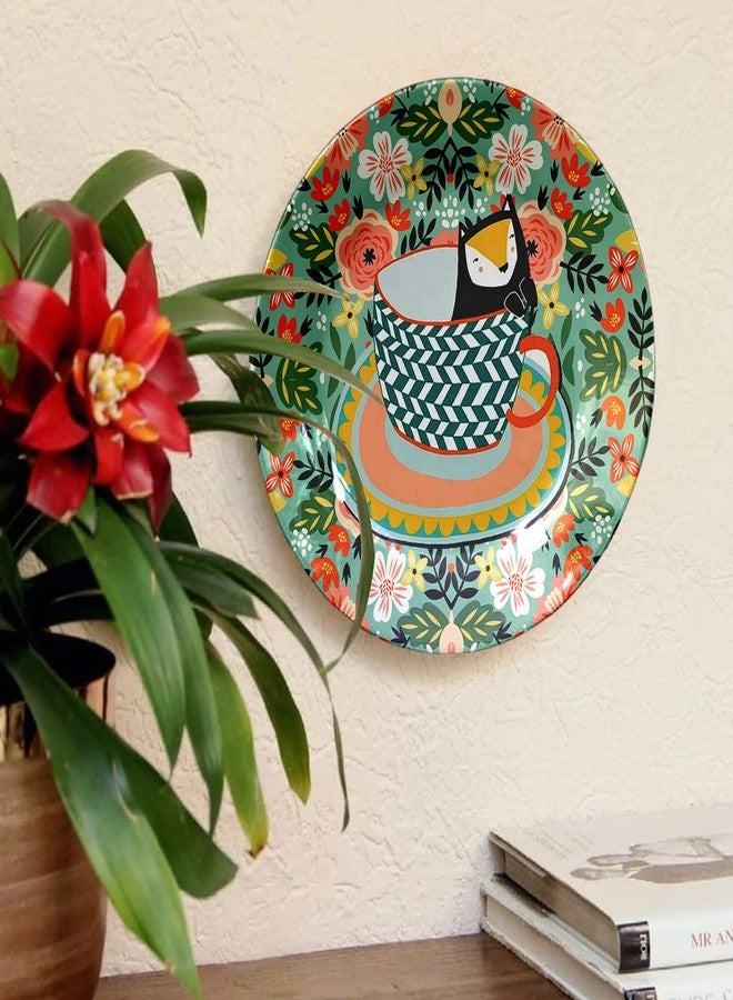 JIKRAA® Amazing Art Ceramic Decorative Wall Plate/Table Top Plate with Stand and Hook for Hotel, Cafe, Home and Office - Design 10 (10 Inch) - Image 2