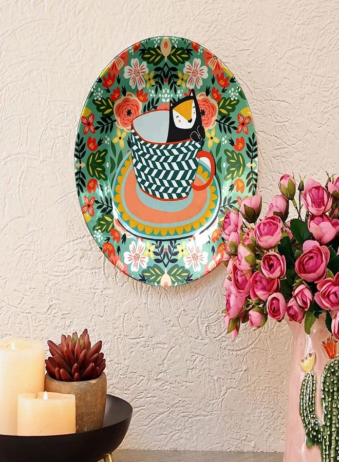 JIKRAA® Amazing Art Ceramic Decorative Wall Plate/Table Top Plate with Stand and Hook for Hotel, Cafe, Home and Office - Design 10 (10 Inch) - Image 1