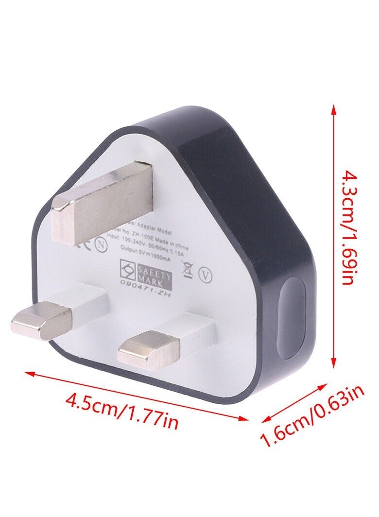 3 Pin Plug USB Mains Charger Adapter,  Fast Speed Universal Travel USB Wall Charger for iPhone,iPad, iPod and Samsung Galaxy Tab, HTC, Tablet & USB Socket Devices  - Image 3