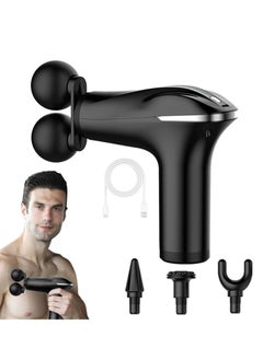 Houmt Muscle Massager Handheld Double-Headed Electric Vibration Deep Tissue Percussion Muscle Massage Device Smart Quiet 6 Speed Portable Handheld Back Massager for Relaxation  - Image 1