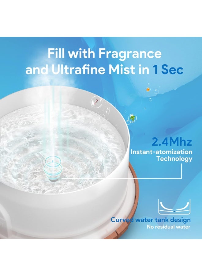 ASAKUKI 500ml Premium, Essential Oil Diffuser with Remote Control, 5 in 1 Ultrasonic Aromatherapy Fragrant Oil Humidifier Vaporizer, Timer and Auto-Off Safety Switch White - Image 3