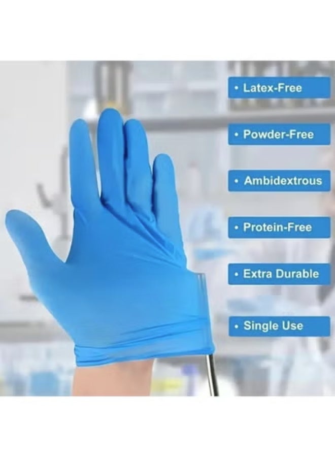 TouchFlex 100-Piece Medical Nitrile Exam Gloves – Powder-Free, Medical Grade, Food Safe, Latex-Free, Non-Sterile, Blue, CE Certified, Small - Image 2