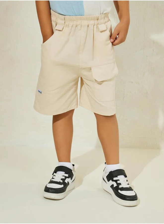 Styli Solid Front Pocket Cargo Shorts