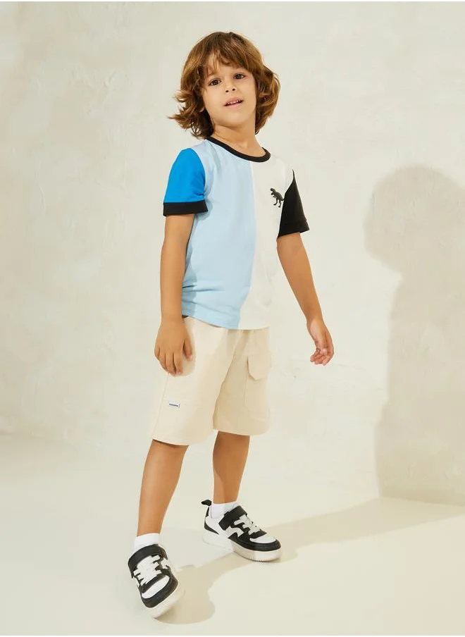 Styli Solid Front Pocket Cargo Shorts