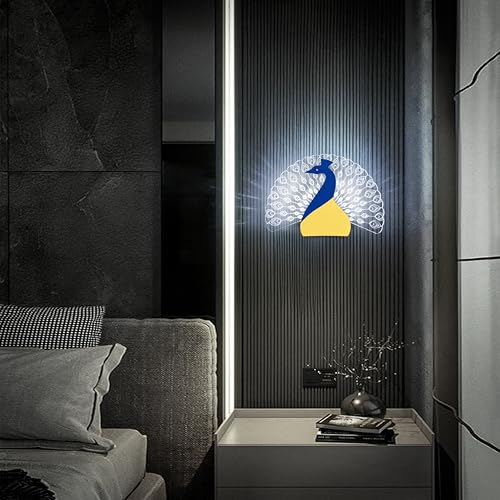 Lamp master Nova Peacock Wall Light for Home Decor | LED Acrylic Decorative Wall Lamp | 3 in 1 Light for Bedroom, Living Room, Kids Room, Bathroom, Perfect for Gifts | 25 Cm | Pack of 1 - Image 4