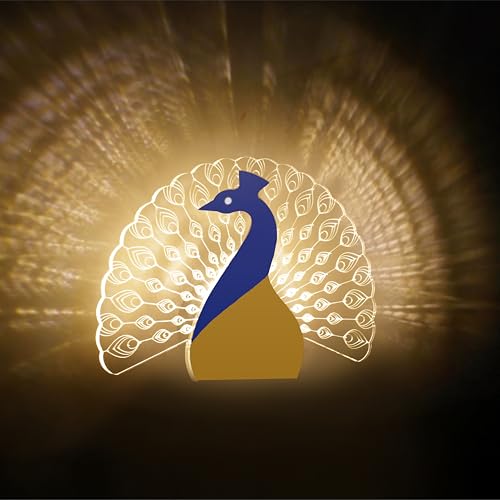 Lamp master Nova Peacock Wall Light for Home Decor | LED Acrylic Decorative Wall Lamp | 3 in 1 Light for Bedroom, Living Room, Kids Room, Bathroom, Perfect for Gifts | 25 Cm | Pack of 1 - Image 2
