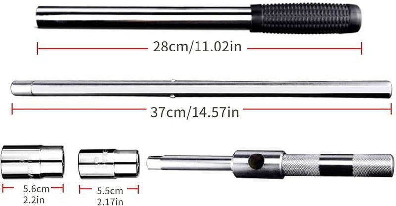 مجموعة مفتاح عجل رباعي الاتجاه مع صندوق تخزين ومقابس قياسية 17 19 21 23 مم - Image 5