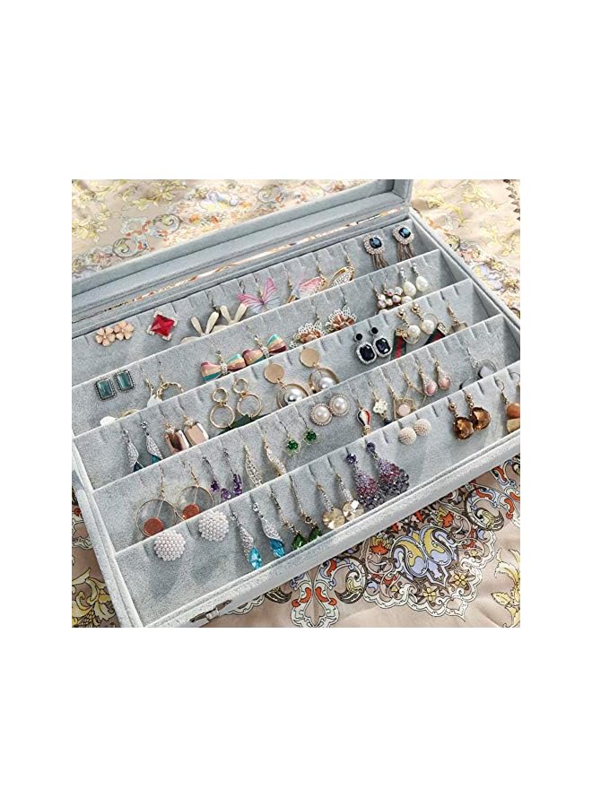 Yolu Clear Lid Earring Box Storage, Girls Women Jewelry Box Organizer for Earrings, Rings, Necklaces, Cufflink, Pendants - Image 2