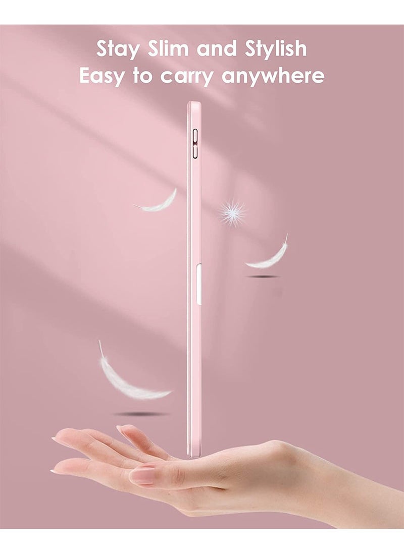 Generic - Case for iPad 10th Generation 10.9 Inch 2022 / iPad 11th Generation (A16) 10.9 Inch 2025 Built-in Pencil Holder Flexible Back Cover, Trifold Stand, Auto Sleep Wake Rebound Series Pink - Image 1
