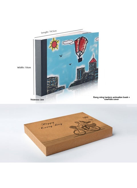 Romantic Popup Book with Ring Holder Kongming Lantern Hidden Ring Hand Flip Book + Kraft Paper Shell