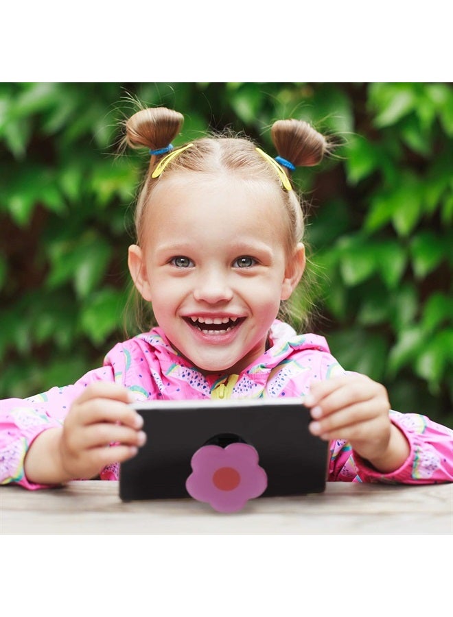 Weewooday 6 Pieces Flower Phone Back Grips Colorful Flower Finger Phone Stand Foldable Finger Holder Cute Cellphone Grip for Most Smartphones and Tablets, 6 Colors - Image 4