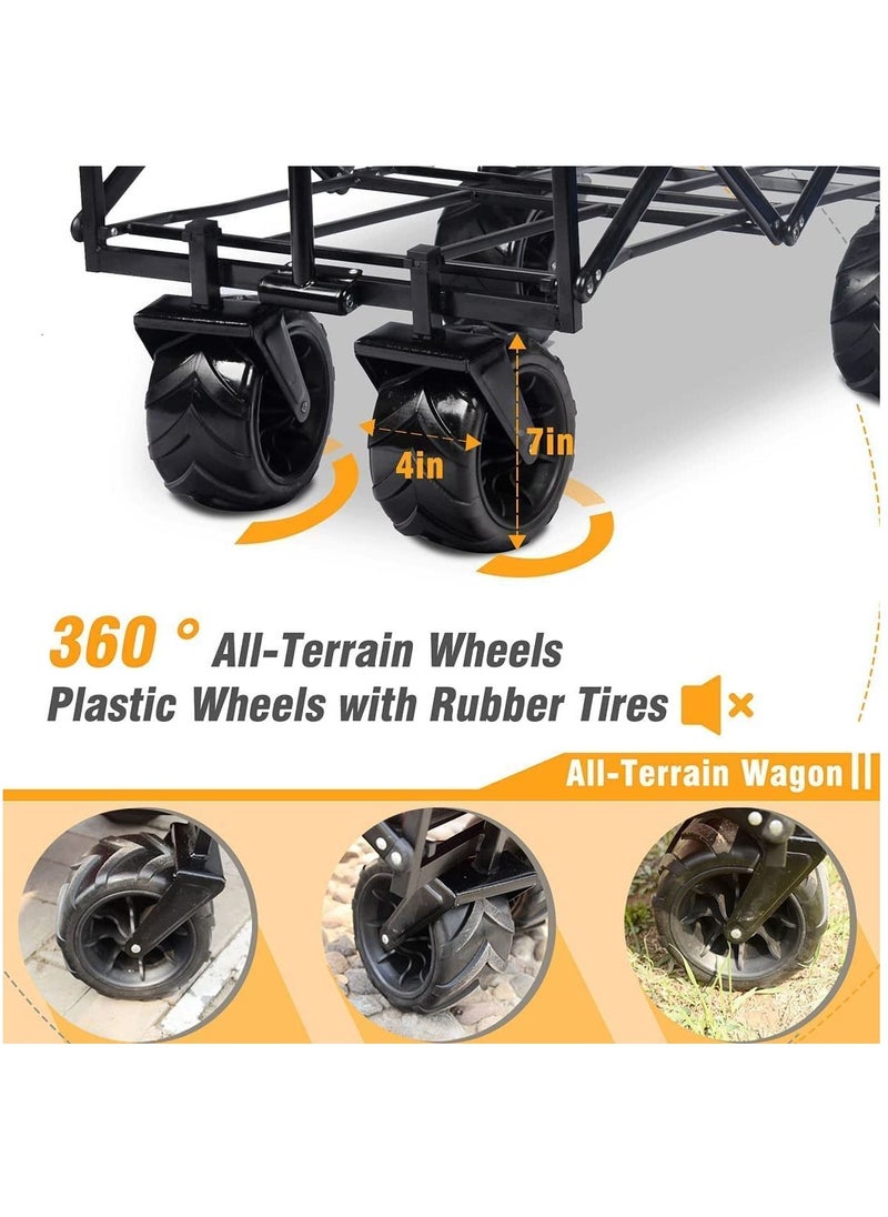 Generic - Folding Wagons with Wheels Collapsible, Multi Use Utility Cart with Wheels, Rolling Beach Cart, Shopping Cart Trolley Foldable - Image 1