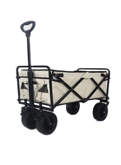 Folding Wagons with Wheels Collapsible, Multi Use Utility Cart with Wheels, Rolling Beach Cart, Shopping Cart Trolley Foldable