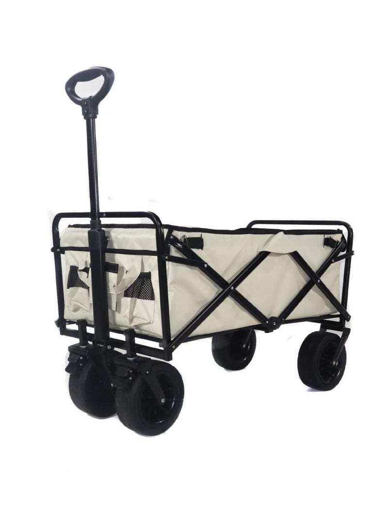 Generic - Folding Wagons with Wheels Collapsible, Multi Use Utility Cart with Wheels, Rolling Beach Cart, Shopping Cart Trolley Foldable - Image 1