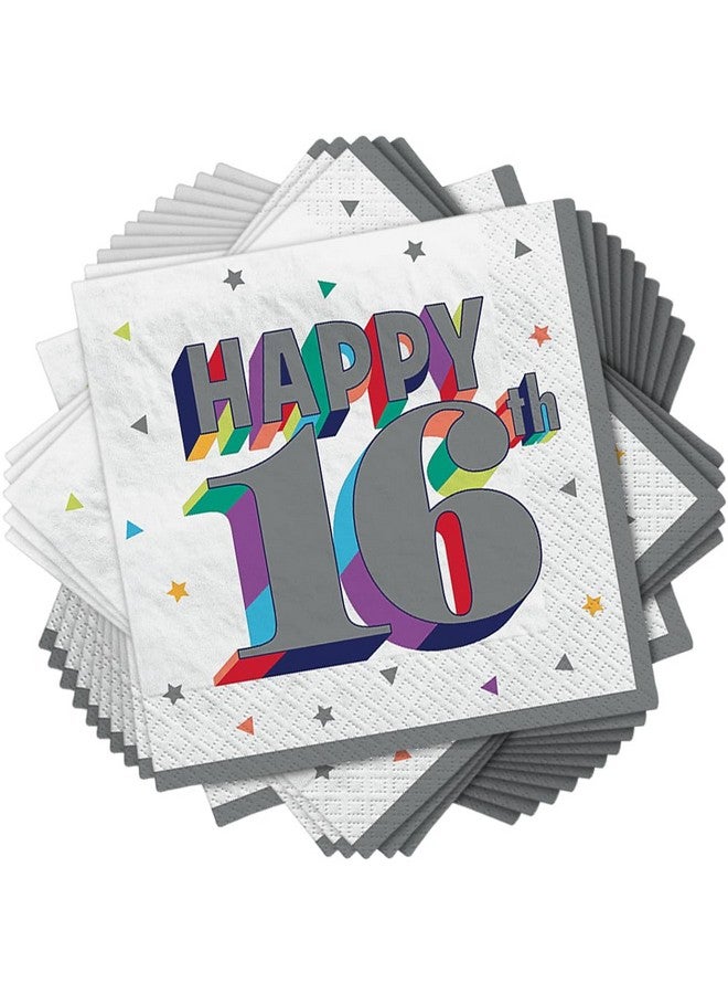 Amscan Here'S To 16 Paper Beverage Napkins 5" X 5" (16 Pcs) Disposable Party Napkins Perfect For Birthdays Celebrations & Parties - Image 2