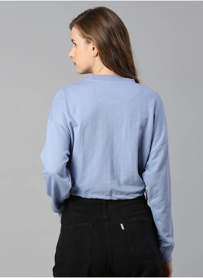 Hubberholme Powder Blue Sweatshirt For Women  - Image 4