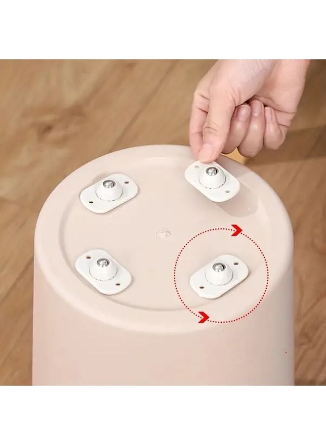 4 عجلات أثاث بيضاء مثبتة باللاصق، كاسترات دوارة 360 درجة، منزلقات متدحرجة بسلاسة لإطارات الأسرة وعلب التخزين والخزائن وصناديق القمامة، تركيب سهل بدون تلف - Image 2