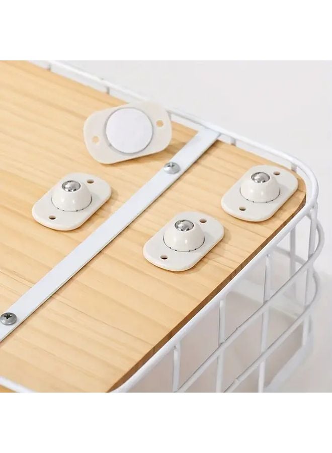 4 عجلات أثاث بيضاء مثبتة باللاصق، كاسترات دوارة 360 درجة، منزلقات متدحرجة بسلاسة لإطارات الأسرة وعلب التخزين والخزائن وصناديق القمامة، تركيب سهل بدون تلف - Image 3