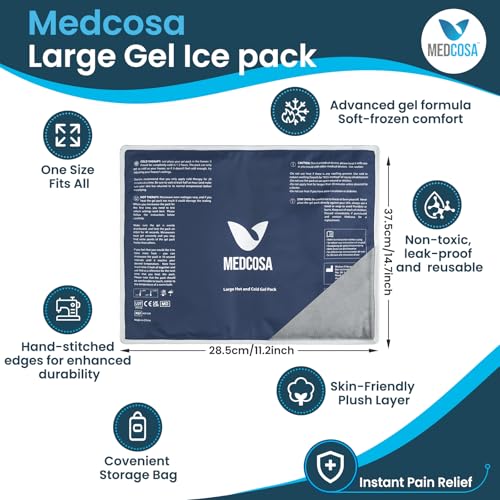 Medcosa Large Gel Ice Pack | Flexible Hot or Cold Pack | Reusable Cold Packs for Injuries, Knee, Back, and Shoulder Pain Relief, Inflammation, Post-Op and More - Image 5