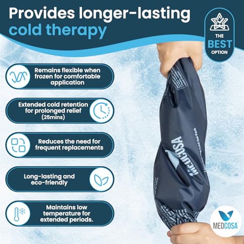 Medcosa Large Gel Ice Pack | Flexible Hot or Cold Pack | Reusable Cold Packs for Injuries, Knee, Back, and Shoulder Pain Relief, Inflammation, Post-Op and More - Image 2