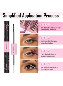 MAGEFY Diy Lash Extension Kit 200Pcs Individual Lashes Cluster 30D+40D 8-16Mm Mix Lash Clusters D Curl Eyelash Extension Kit Eyelashes Clusters With Lash Bond And Seal And Lash Applicator Tool  - Image 2