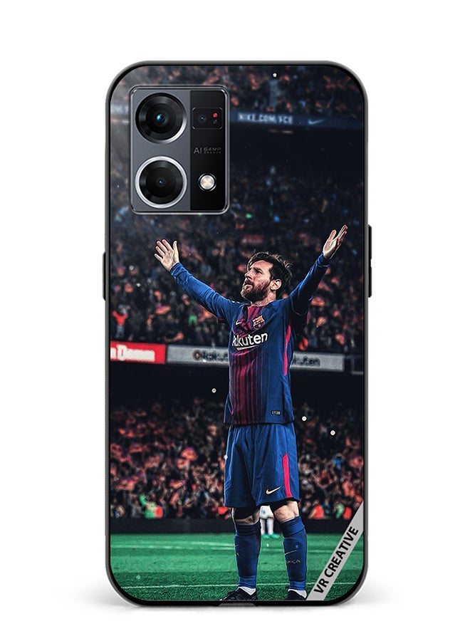 VR CREATIVE Protective Case Cover For Oppo Reno8 4G Lionel Messi Design Multicolour - Image 1