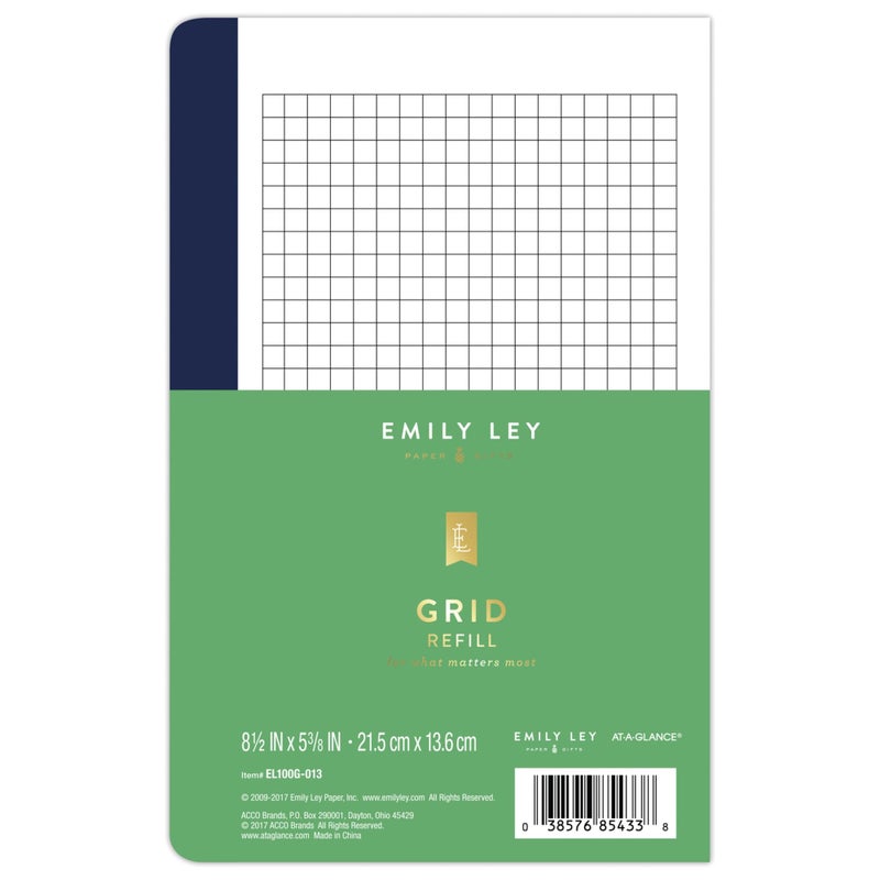 Simplified System by Emily Ley for AT-A-GLANCE, Undated One Page Per Day Refill, 5-1/2" x 8-1/2", Desk Size, Loose-Leaf, 7 Ring (EL100-4301)