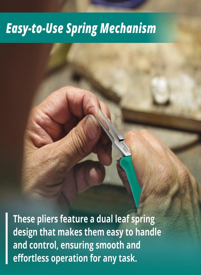 إكسلتا كماشة إكسيلتا من الفولاذ المقاوم للصدأ، آلية زنبركية لطيفة، مقبض مريح مضاد للكهرباء الساكنة ومبطن، أداة دقيقة، طول 5.5 بوصة، متوسطة - Image 4