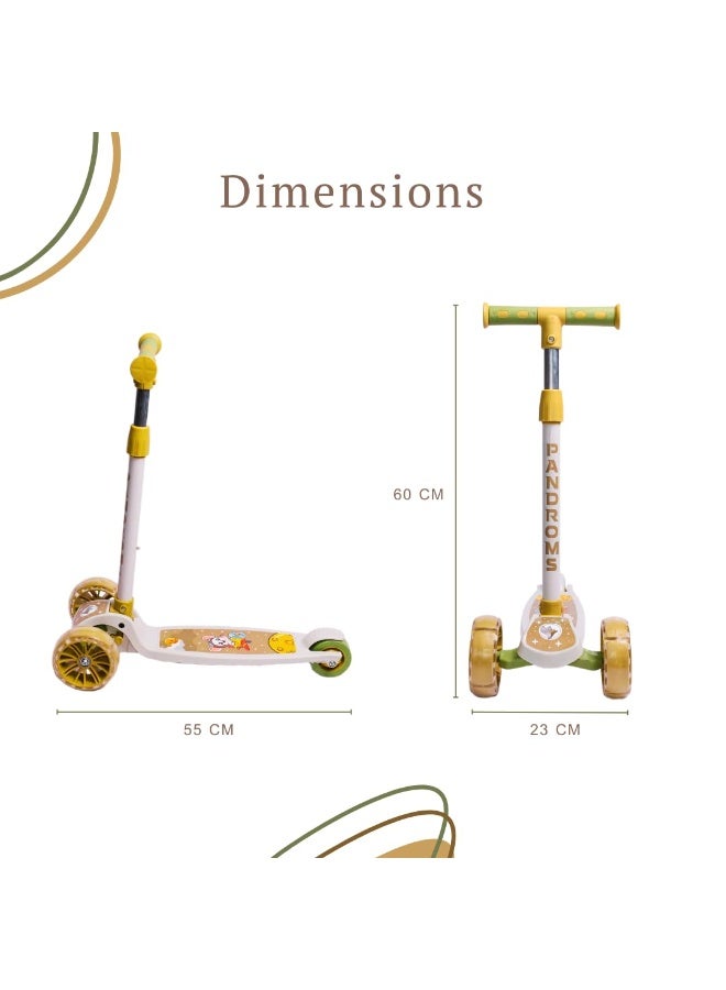 Kids Kick Scooter with LED Wheels – Lavender/Blue | 3-Wheel Foldable Scooter with Adjustable Handlebar | Ages 2–5 | Max 50kg (PKS1011/01) - Image 5