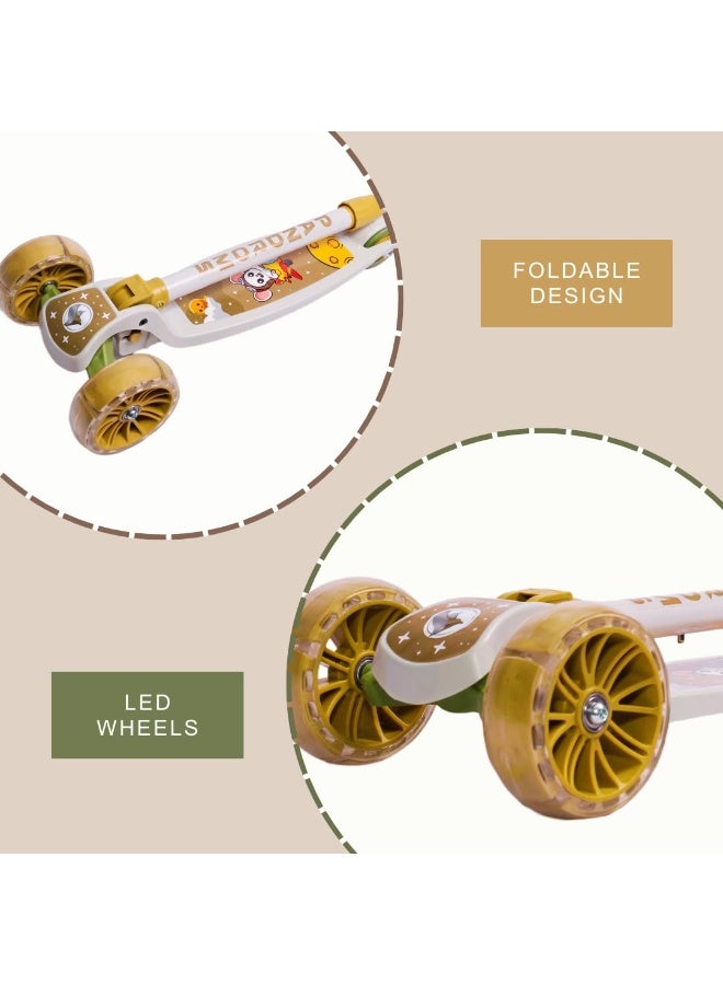 Kids Kick Scooter with LED Wheels – Lavender/Blue | 3-Wheel Foldable Scooter with Adjustable Handlebar | Ages 2–5 | Max 50kg (PKS1011/01) - Image 3