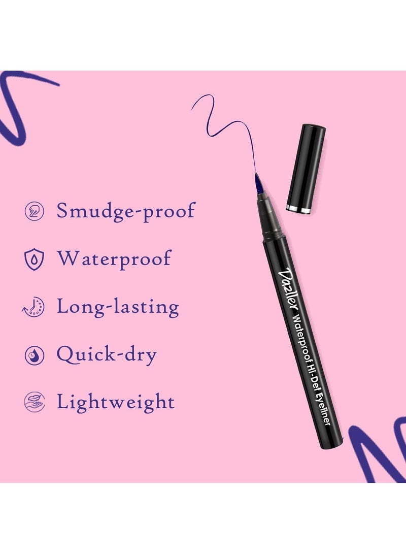 Dazller Hi Def Eyeliner Pack 1.1g Black And Blue Smudge proof Waterproof Long lasting - Image 4