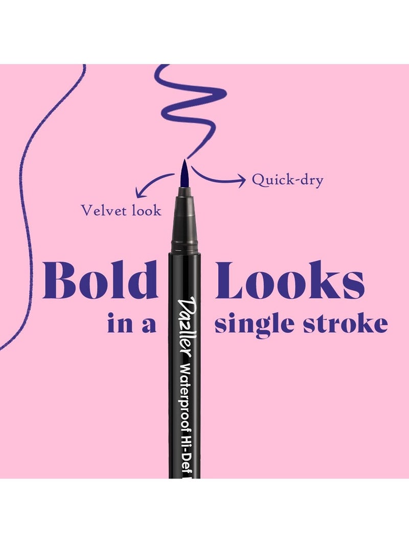 Dazller Hi Def Eyeliner Pack 1.1g Black And Blue Smudge proof Waterproof Long lasting - Image 3