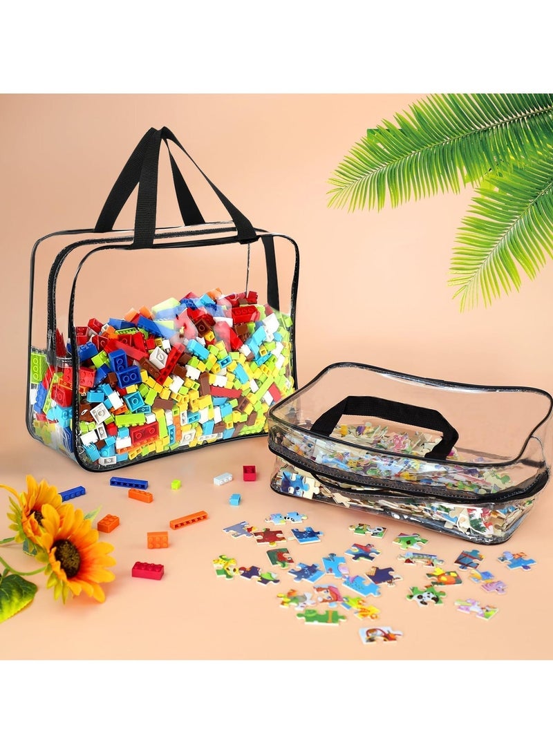 Ayshaly Pack of 6 Large Toy Storage Bags with Labels, Clear PVC Reusable Organizer for Board Games and Building Blocks, Waterproof Travel Zipper Bags for Kids Puzzles and Books - Image 5