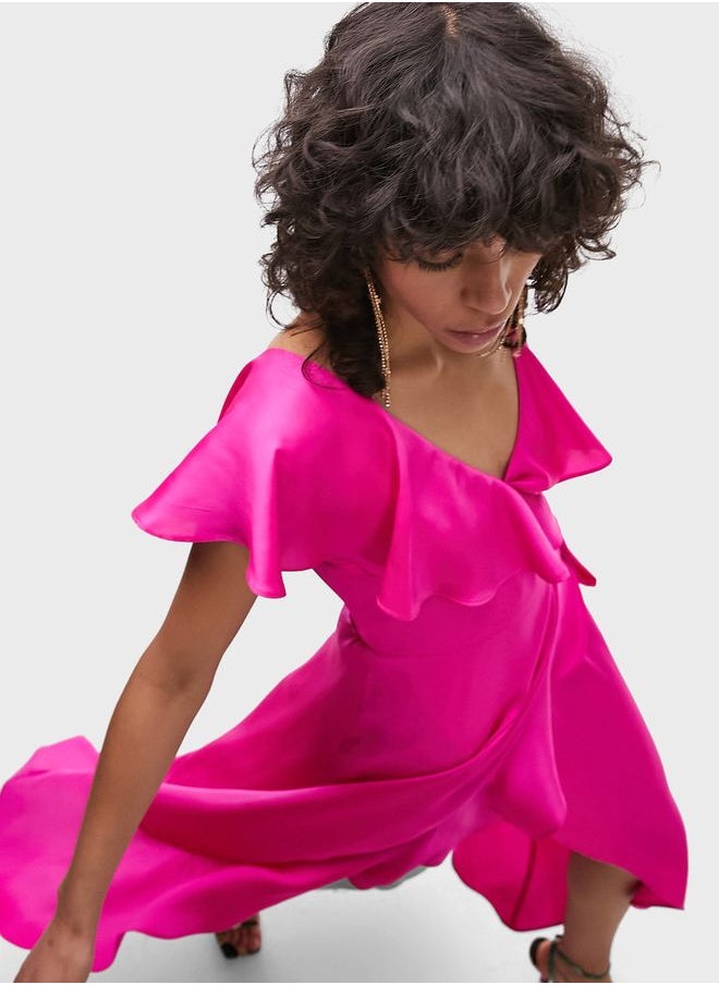 TOPSHOP Floral Print Ruffle Dress  - Image 4