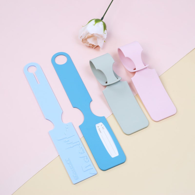 Boarding Luggage Soft Leather Label Aircraft Check Card Logo Solid Color Silicone Luggage Tag - Image 4