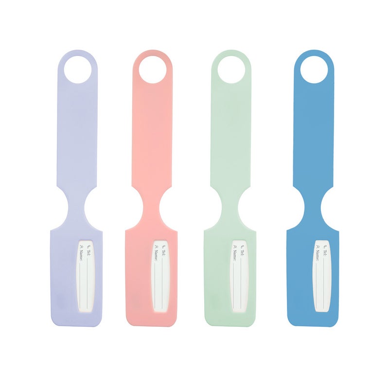 Boarding Luggage Soft Leather Label Aircraft Check Card Logo Solid Color Silicone Luggage Tag - Image 3