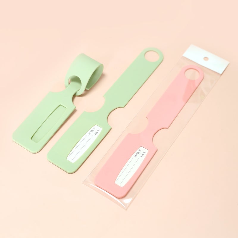 Boarding Luggage Soft Leather Label Aircraft Check Card Logo Solid Color Silicone Luggage Tag - Image 5