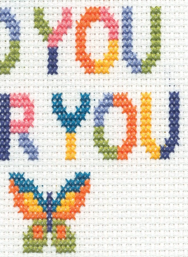 Dimensions 72-76918 Be You Counted Cross Stitch Kit for Beginners, 6" D, 14 Cnt. White Aida, 5pcs - Image 5