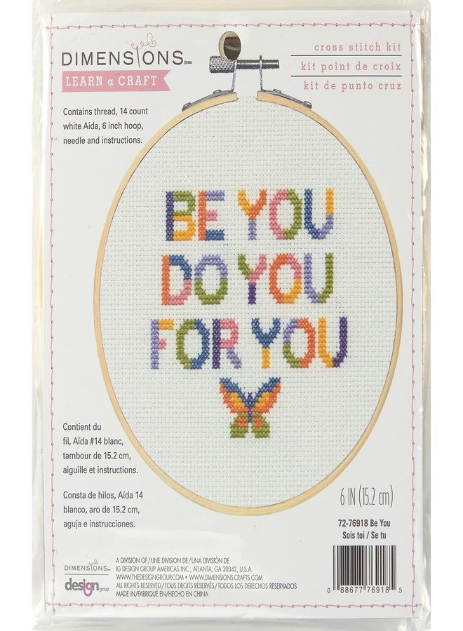 Dimensions 72-76918 Be You Counted Cross Stitch Kit for Beginners, 6" D, 14 Cnt. White Aida, 5pcs - Image 1
