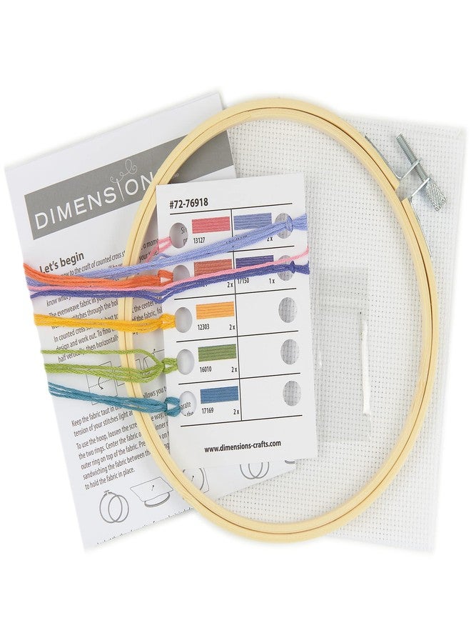 Dimensions 72-76918 Be You Counted Cross Stitch Kit for Beginners, 6" D, 14 Cnt. White Aida, 5pcs - Image 3