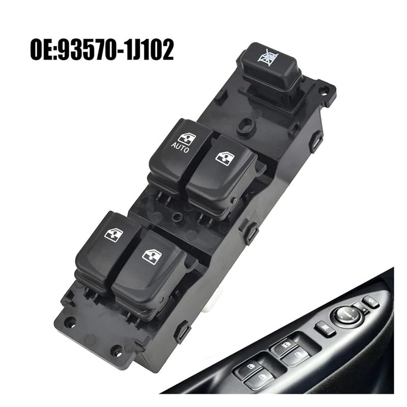 Car Accessories 93570-1J102 Compatible with Hyundai i20 2008 2009 2010 2011 2012 2013 2014 2015 Electric Window Switch Control Button Parts - Image 2