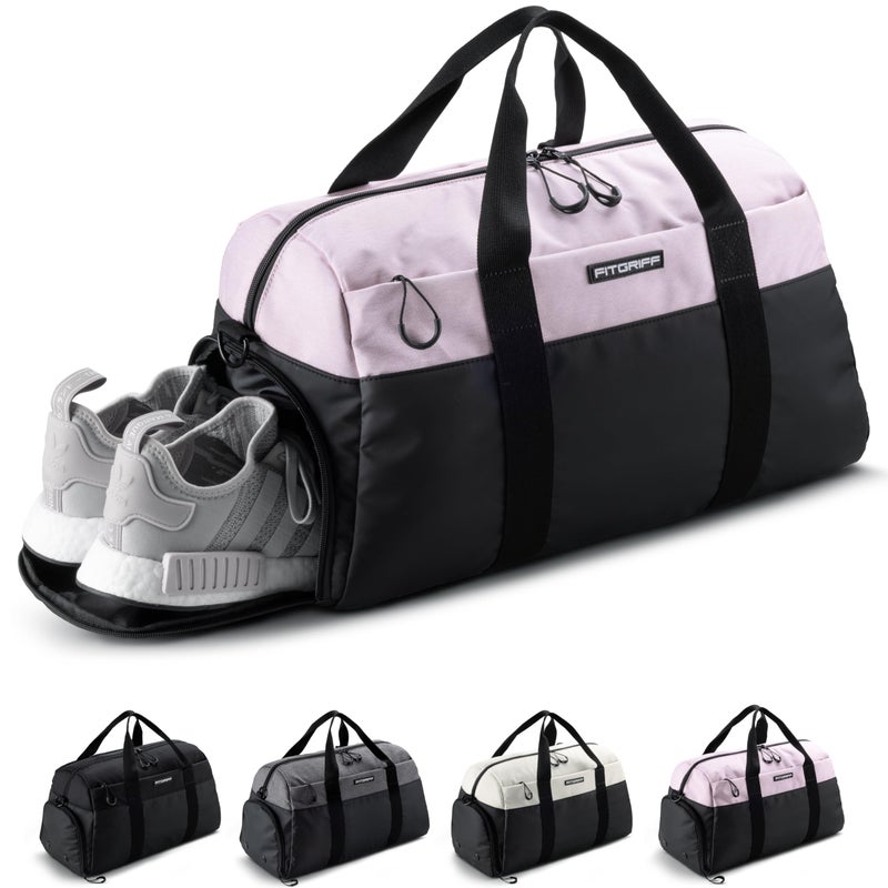 Fitgriff Gym Bag V2 for Men and Women with Shoe Wet Compartment Duffle Bag for Travel Sports Fitness and Workout BlackPink 22 x 12 x 13 Medium - Image 2
