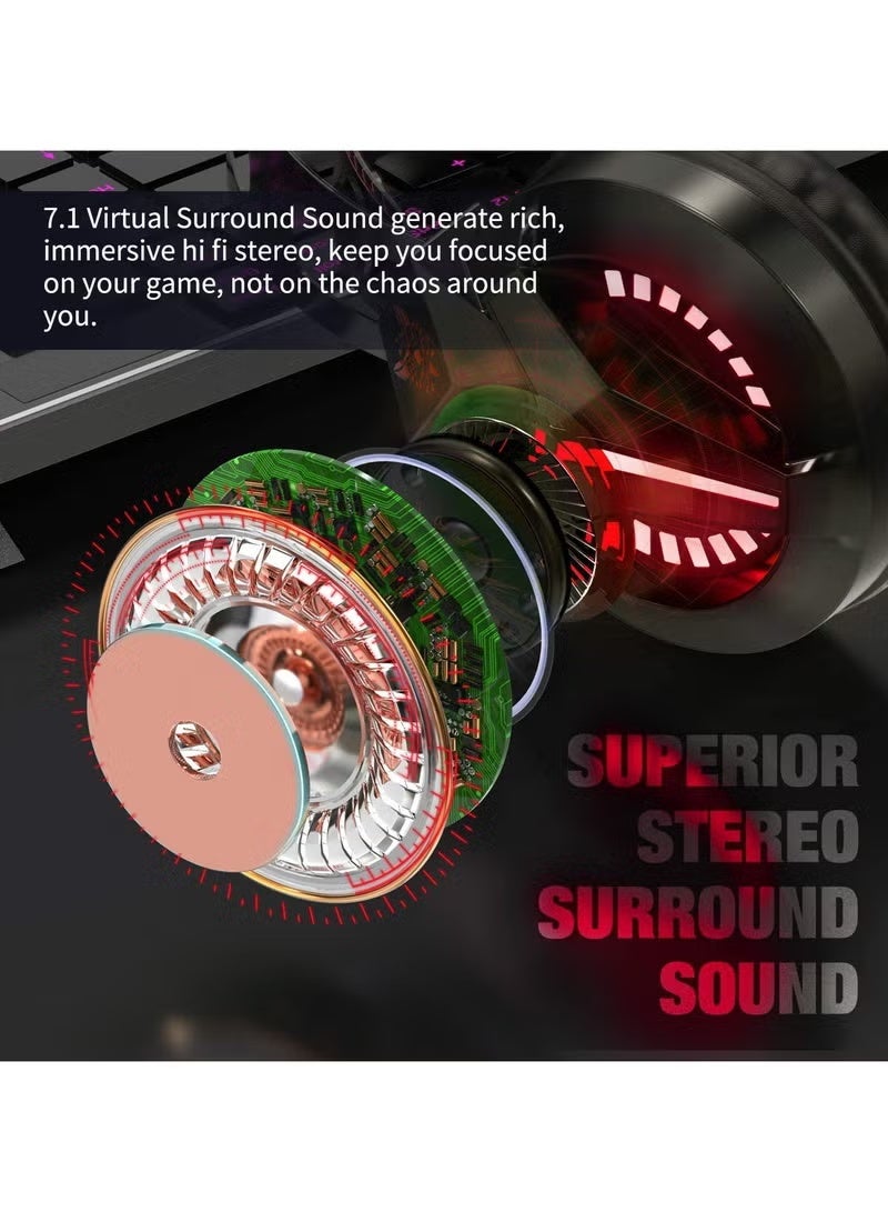 combatwing M180 Pro Gaming Headset Over Ear Stereo Bass Gaming Headphone With Noise Isolation Microphone - Image 3